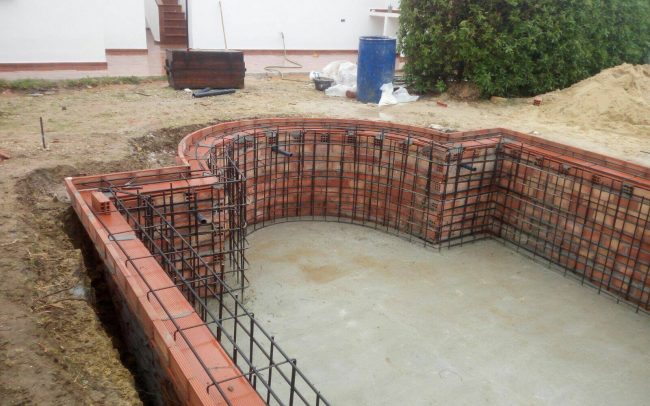 start of swimming pool construction