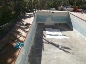 building works to swimming pool