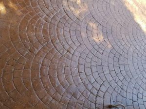Stamped concrete terrace